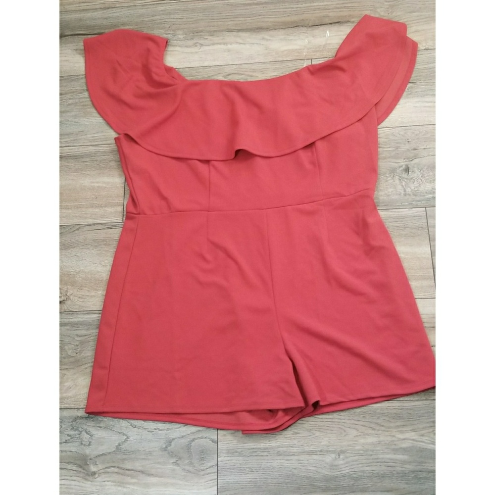 Charlotte Russe Ruffle-Trim Romper - 3XL